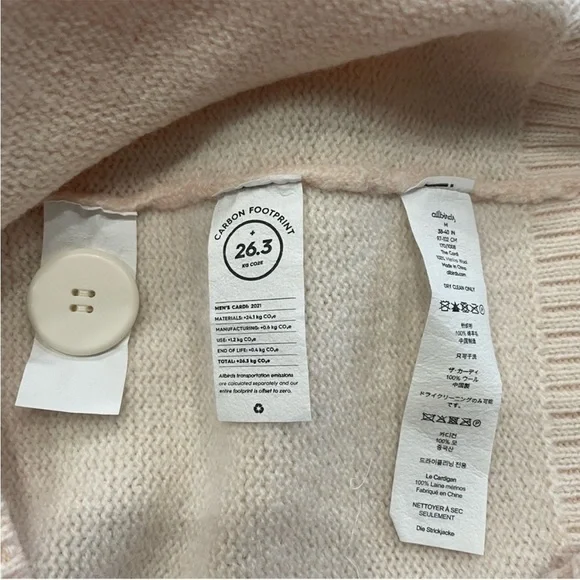 NWT Allbirds Pink Aspen Cardi Merino Wool Oversized Cardigan - Picture 4 of 10